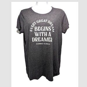 NWOT Torrid Slim Fit Crew Every Great Dream Charcoal Grey Tee Plus Size 2X